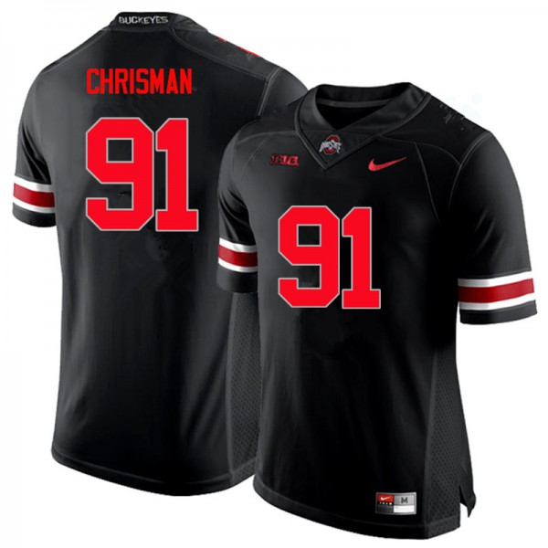 Ohio State Buckeyes #91 Drue Chrisman Men Football Jersey Black
